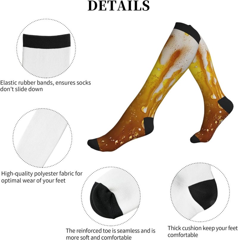 thmnj Compression Socks Knee High Support Socks for Women Men Circulation Stockings for Athletic Running Cycling Flying - Image 3